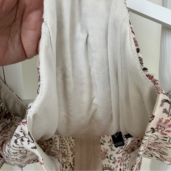 Windsor Cropped Corset Floral Puffed Short Sleeve Top Size Small - Picture 10 of 14